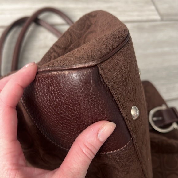 Ferragamo Gancini Brown Canvas Tote Bag w/leather details - Picture 17 of 17